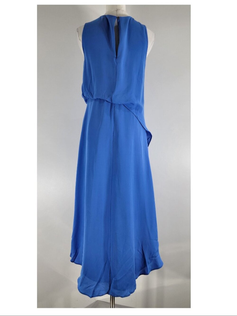 Kobi Halperin 100% Silk Asymmetrical High-Low Cocktail Dress Blue Womens Size 6 - Picture 4 of 8